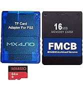 RGEEK PS2 FMCB Memory Card MX4SIO SIO2SD TF Card Adapter with 64G TF Card for Sony Playstation 2 ...