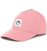 ZEXIAN Smiley Face Baseball Cap for Toddler Boys Girls,Adjustable Kids Washed Cotton Cute Dad Hat
