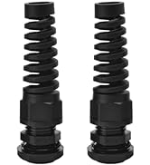 Strain Relief Cord Connector, CGELE 2 Pack NPT 1/2" Waterproof Cable Gland Cord Grip Spiral Adjus...