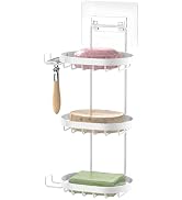 MASADI 3 Tier Soap Dish Holder, Wall Mounted Soap Tray with Drainage, Shampoo Bar Caddy for Showe...