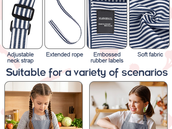 stripes kids apron