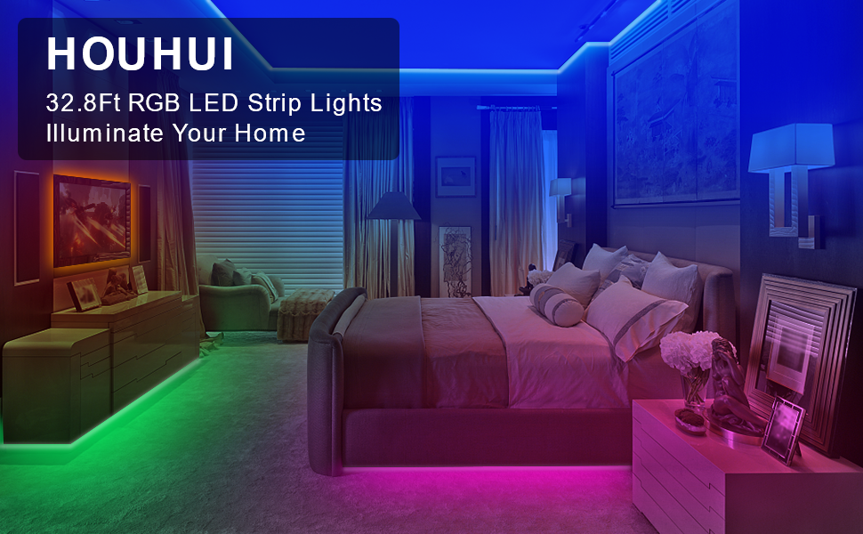 32.8ft led strip lights rgb color