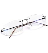 Vepiant Rimless Progressive Multifocus Reading Glasses Anti Blue Light Computer Readers for Women...