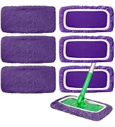 INFICRIME 6 Pack Reusable Microfiber Mop Pads Compatible with Swiffer Sweeper Mop, Dry Sweeping C...