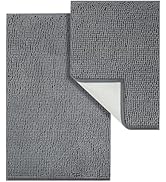 LINLA Bathroom Rugs Sets 2 Piece, Absorbent Soft Chenille Bath Mat, Non-Slip,Quick Dry, Washable,...