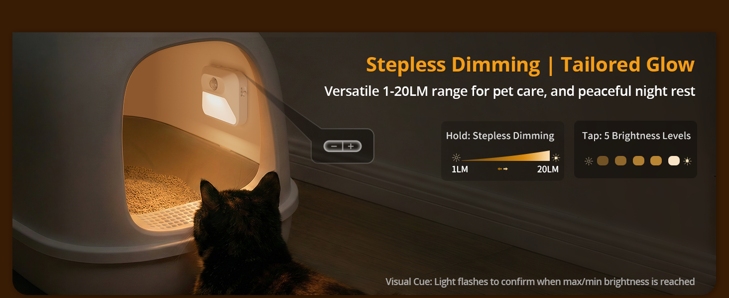 stepless dimmable night light 1-20lm nursery light