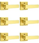 Probrico Gold Dummy Door Handle Interior Door Levers Square Single Non-Turning Door Knob Hardware...