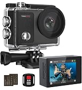 4K Underwater HD Action Camera, Dragon Touch Vision 3 Pro Touch Screen 20MP 100FT Waterproof Vide...