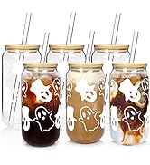 ANOTION Halloween Mug - Halloween Decorations Indoor Halloween Coffee Cups Ghost Decor with Bambo...