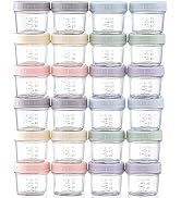 VITEVER 24-Pack Glass Baby Food Storage Containers - 4 oz Baby Food Storage Jars With Lids, Baby ...