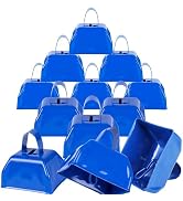 Cow Bells Noise Makers Blue Cheering Bell for Sporting Events: 12 Pcs Metal Cowbells with Handle ...