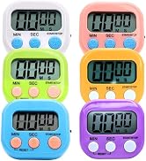 6 Pack Multi-Function Electronic Timer - Kitchen Timer,Magnetic Digital Timers,Big LCD Display, O...