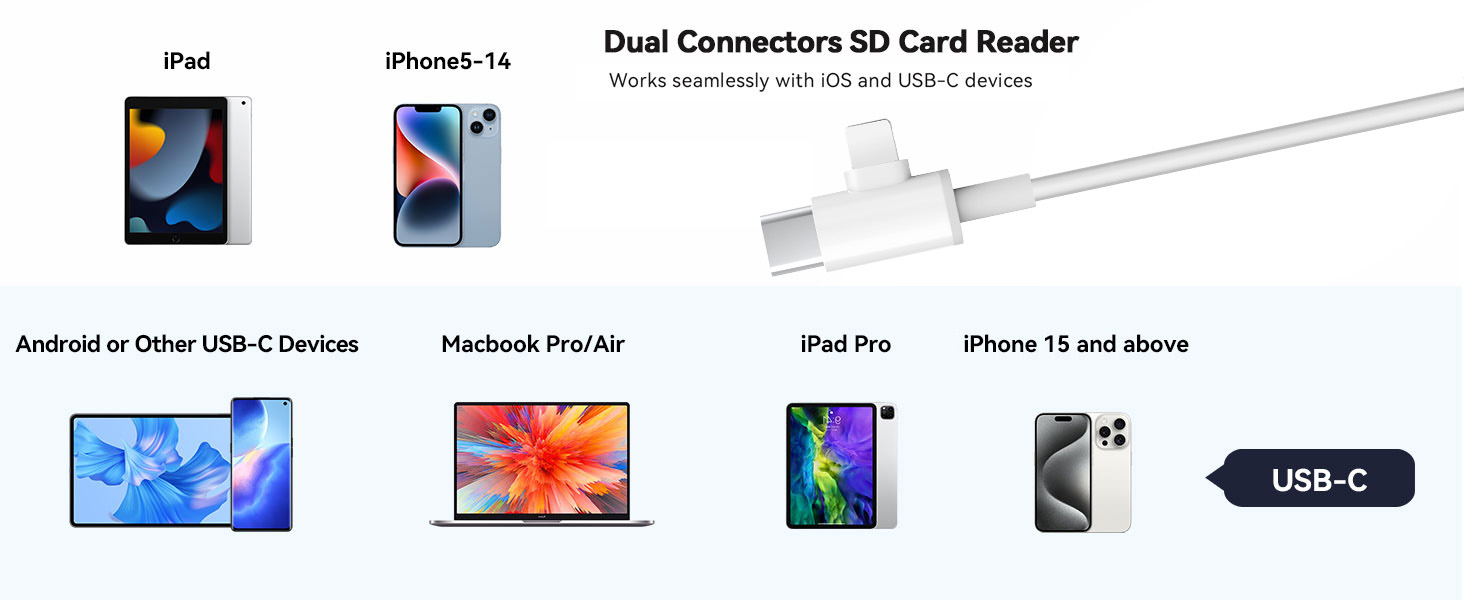 dual connectors SD card reader