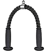 Kipika Tricep Rope 28 Inch, Rope Pull Down Attachment for Cable Machine, Heavy Duty Nylon Rope wi...
