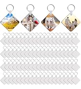 LAIHIULAAN 240Pcs Sublimation Keychain Blanks Square Bulk Products Double Sides 80 MDF Sublimatio...