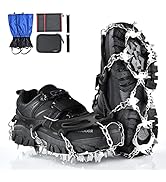 UTBIT Ice Cleats for Men Women Thicken Walk Traction Crampons 24 Stainless Steel Spikes and Durab...