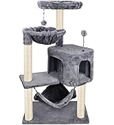 Newest Cat Tree with Cat Condo and Big Hammock, Grey