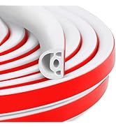Benory D-Shaped Silicone Weather Stripping for Doors and Windows, White | For large exterior door...