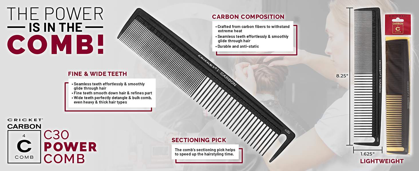 The Power is in the Comb Fine and Wide Teeth Carbon Composition Sectioning Pick
