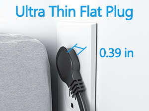 power strip with flat plug