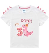 3rd Birthday Girl T-Shirt Dinosaur Party B-Day Themed Tee Gift for Toddler