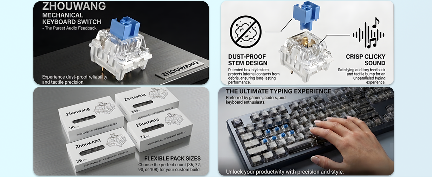 Dust-Proof Blue Switch