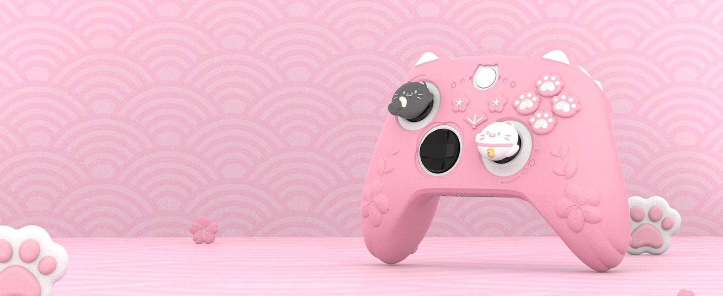 PlayVital Cherry Blossoms Kitten Protective Silicone Cover