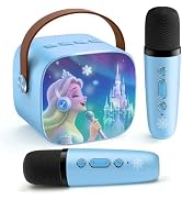 Kids Karaoke Machine for Kids Frozen Toys for Girl Gift, Mini Karaoke Machine with 2 Wireless Mic...