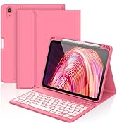 aMZCaSE Keyboard Case for iPad (A16) 11th 10th Generation - 7 Colors Backlight Detachable Folio K...