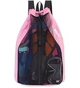WANDF Swim Bag Mesh Drawstring Backpack Beach Backpack for Swimming, Gym, and Workout Gear