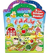 Walenced Reusable Sticker Book for Toddlers 2-4 Years, 3 Sets Stickers for Kids, Toddler Sticker ...