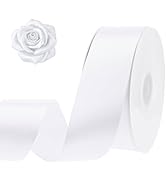 woric 120 Yards White Ribbon 1-1/2 inch Wedding Decor Satin Ribbon for Flower Floral Bouquet Chai...