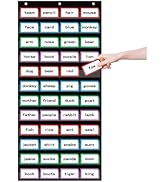 ANCOMEDO 20’’Wide x 48.25”Tall Pocket Chart,6 Pockets Clear Pocket Chart Fit Sentence Strips for ...