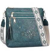 KITEVIUN Medium Crossbody Bags for Women, Butterfly Cut-out Sparkling Shoulder Handbag, Crossbody...