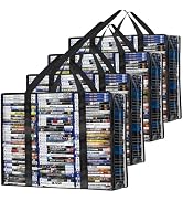 PUTNATRUE Clear DVD Storage Bags 4 Pack, Hold 280 DVDs or 360 Blu-rays, Easy Find Media Organizer...