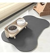 Pet Feeding Mat-Absorbent Dog Mat for Food and Water-No Stains Dog Food mat-Quick Dry Dog Bowl Ma...