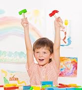 Waenerec 2pcs Toy Hammer Simulation Wooden Hammers Small Plastic Toddler Hammer Portable Maintena...