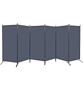 YASRKML 6 Panel Partition Room Dividers, Folding Privacy Screen for Office, Room Separators Divid...
