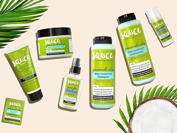 Sauce Beauty Guacamole Collection 5 step haircare routine
