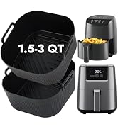 BYKITCHEN Small Silicone Air Fryer Liners for 1.5 to 3 QT Airfryer, 5.5in Mini Reusable Airfryer ...