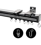 RoomDarkning Ceiling Curtain Track, Ceiling Wall Mount Room Divider Curtain Track Rods Heavy Duty...
