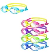 FOGULO Goggles for Kids 4-14, 5 Pack Anti Fog Swimming Goggles with UV Protection, Kids Swim Gogg...