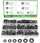 Ruibapa 290PCS(7Size)Push Nuts Internal Tooth Starlock Washers Push On Locking Washers Speed Clip...