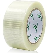 Transparent Bi-Directional Filament Strapping Tape, 6.7 Mil x 2 Inch x 30yds, Fiberglass Reinforc...