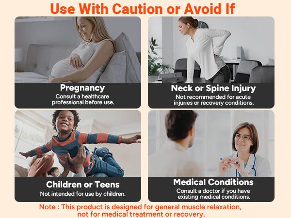 Use with caution if pregnant, injured, under 18, or with medical conditions.