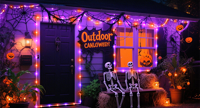 rope lights for outside rube lights Halloween purple orange lights outdoor string lights indoor