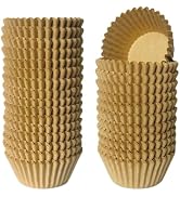 Tuchclipp 500 Count Natural Non-stick Mini Cupcake Liners, Food-grade Parchment Muffin Liners, Gr...