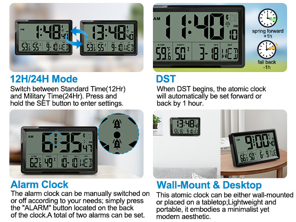 Atomic Wall Clock with Backlight