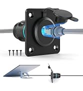 Obeaming Aluminum Pass Through Wall Socket, Gen3 Standard 4/4X Compatible, RJ45 CAT6 Ethernet Fem...