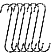 DINGEE 8 Inch S Hooks Heavy Duty,6 Pack Extra Large Metal S Shaped Hooks for Hanging Plants Outdo...